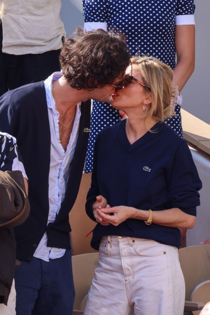 Oli Green and Sienna Miller are seen during the 2022 French Open