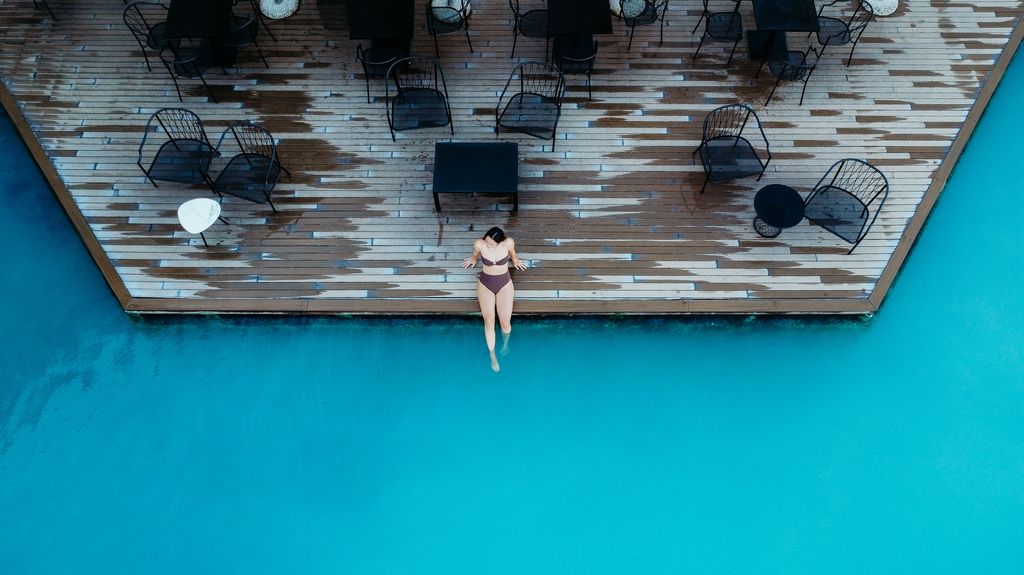 A woman relaxing at the Terme di Saturnia Natural SPA & Golf Resort