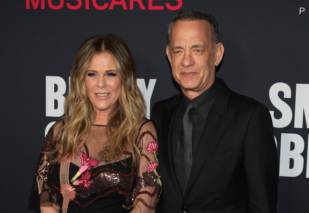 Rita Wilson and Tom Hanks attend the 2023 MusiCares Persons Of The Year honoring Berry Gordy and Smokey Robinson at Los Angeles Convention Center on February 03, 2023 in Los Angeles, California