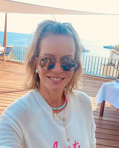 Jennifer Ashton in sunglasses with sea behind her
