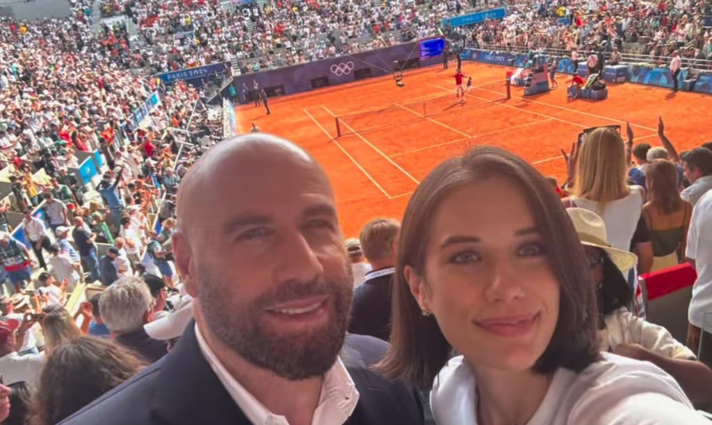 Photo shared by John Travolta on Instagram August 11, 2024 of him with his daughter Ella at the 2024 Olympics in Paris