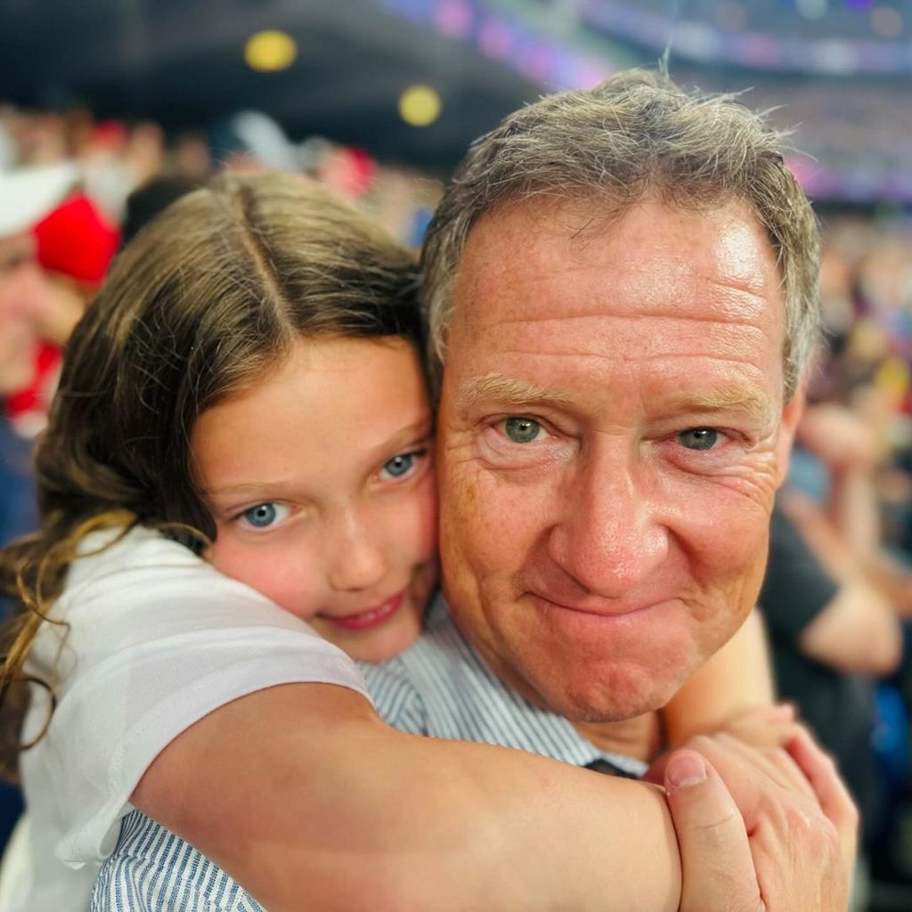 Savannah's daughter Vale with her dad, Michael Feldman 