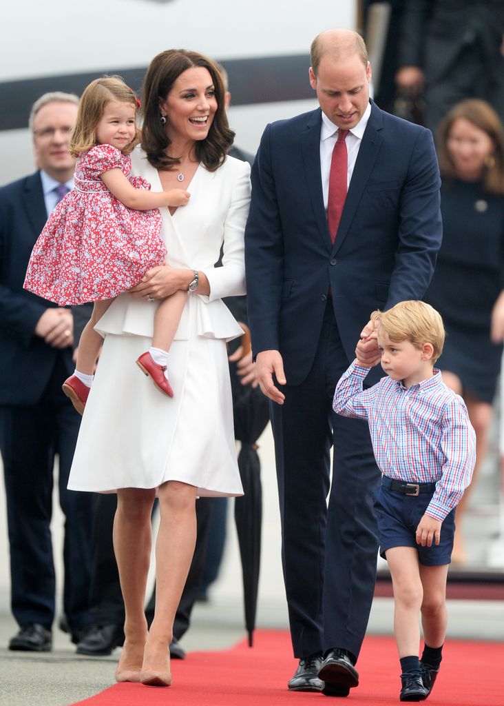 William, Kate and their two youngest in 2017 when they visited Poland