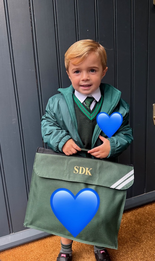 dani dyer's son in school uniform