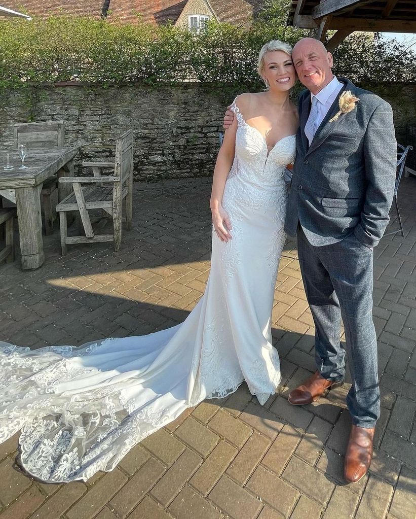 Steve Fletcher with his daughter Amelia on her wedding day in 2022