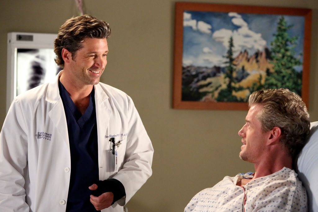 Eric avec Patrick Dempsey sur Grey's Anatomy