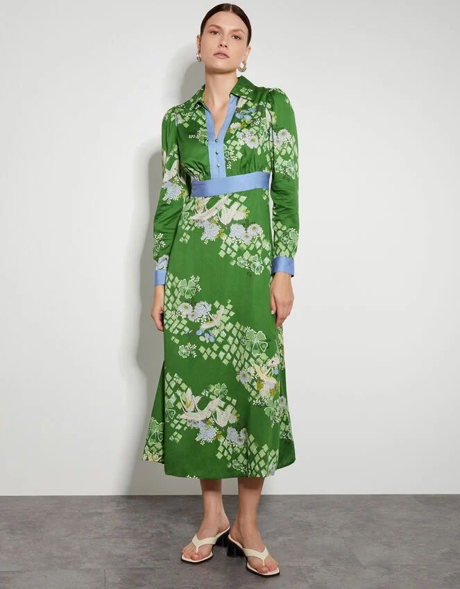 monsoon green floral dress 