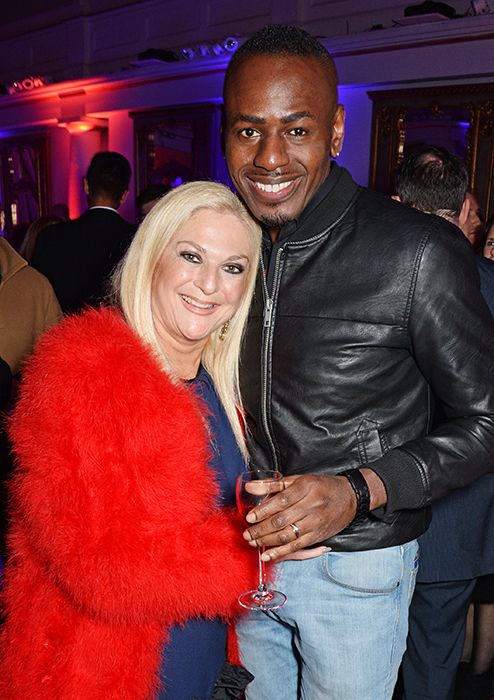 Vanessa Feltz is a classic beauty in bridal-like ruffled dress with ...