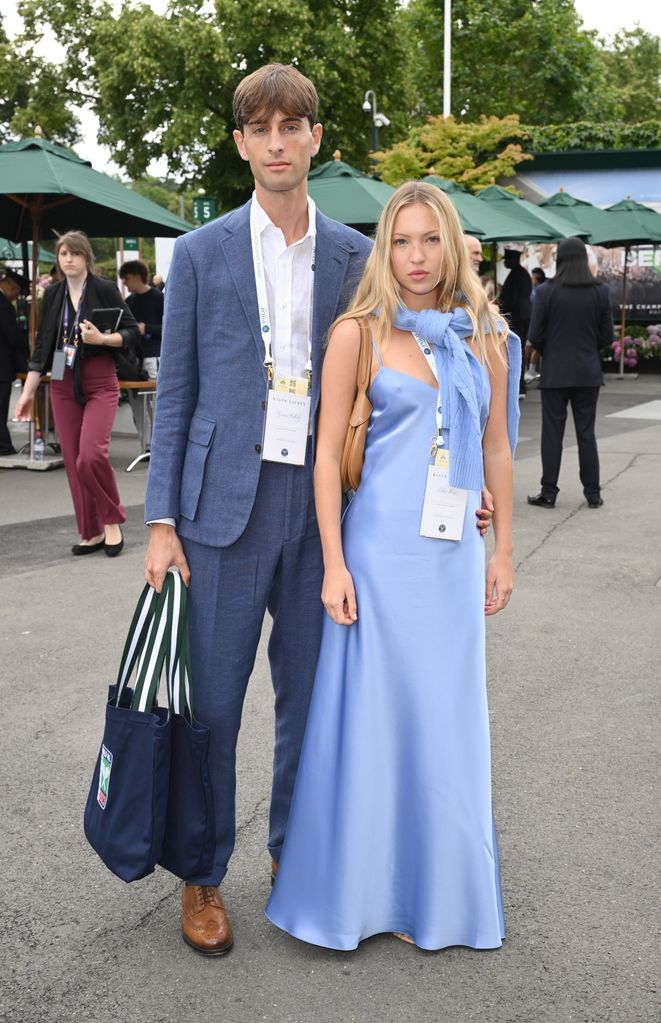 Yoni Helbitz and Lila Moss attend day seven of Wimbledon 