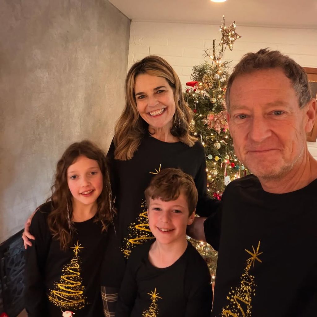 Savannah Guthrie with her husband Mike Feldman and their children Vale and Charles inside their home in New York