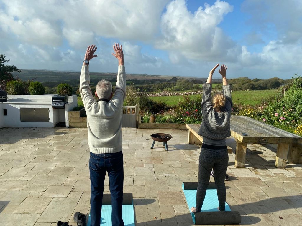 Starting the day with some yoga