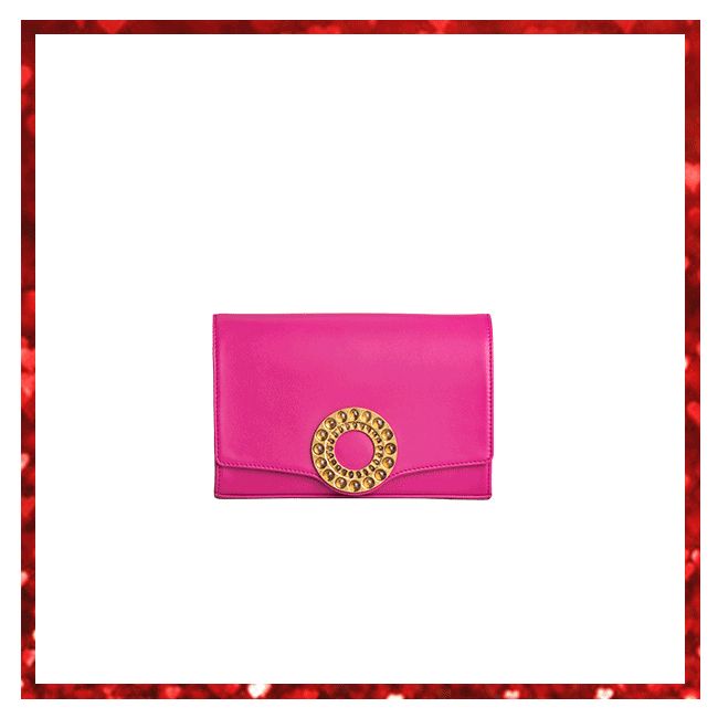 Pink clutch bag from Aranyani