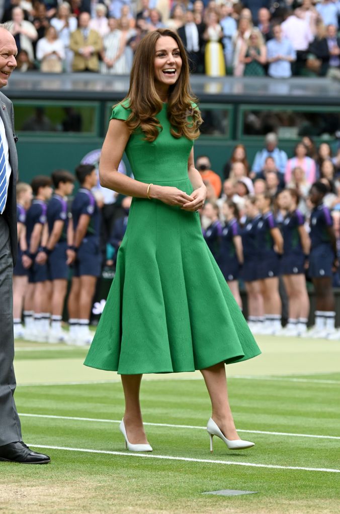 Princess Kate in a green dress at wimbledon
