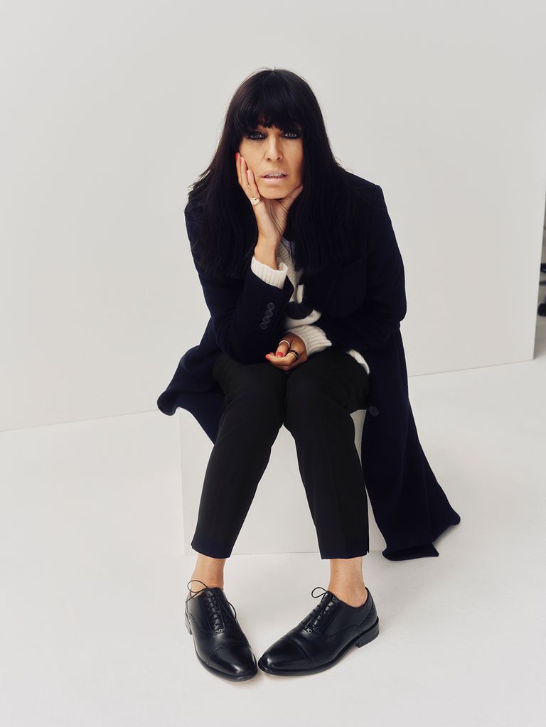 Claudia Winkleman em Marcas e Spencer 