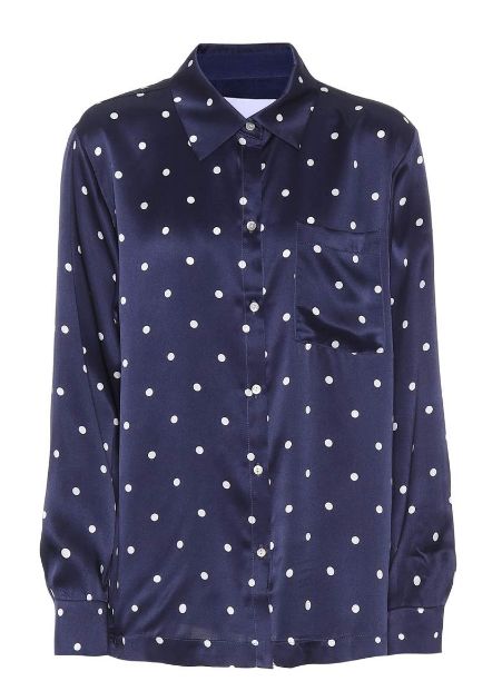 Fearne Cotton wears silk polka dot navy blue pyjamas on Instagram | HELLO!