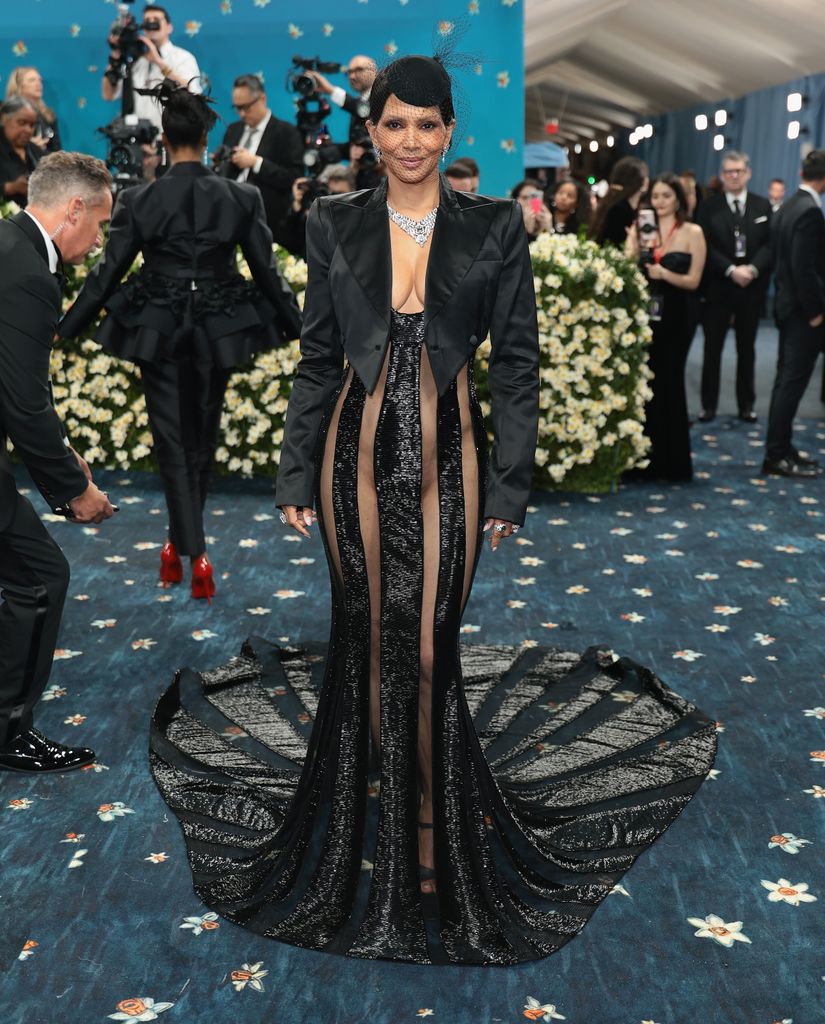 Halle Berry attends the 2025 Met Gala Celebrating "Superfine: Tailoring Black Style" in LaQuan Smith sheer gown