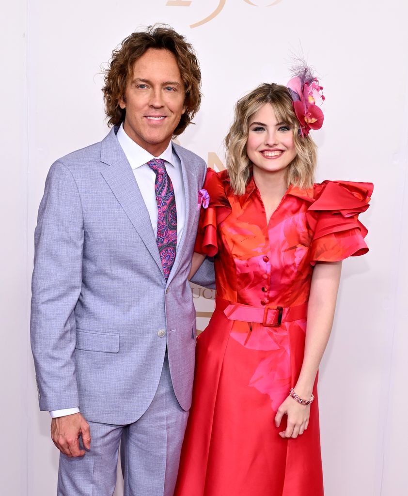 Larry Birkhead and Dannielynn Birkhead compete in the 2024 Kentucky Derby 150 at Churchill Downs in Louisville, Kentucky on May 4, 2024.