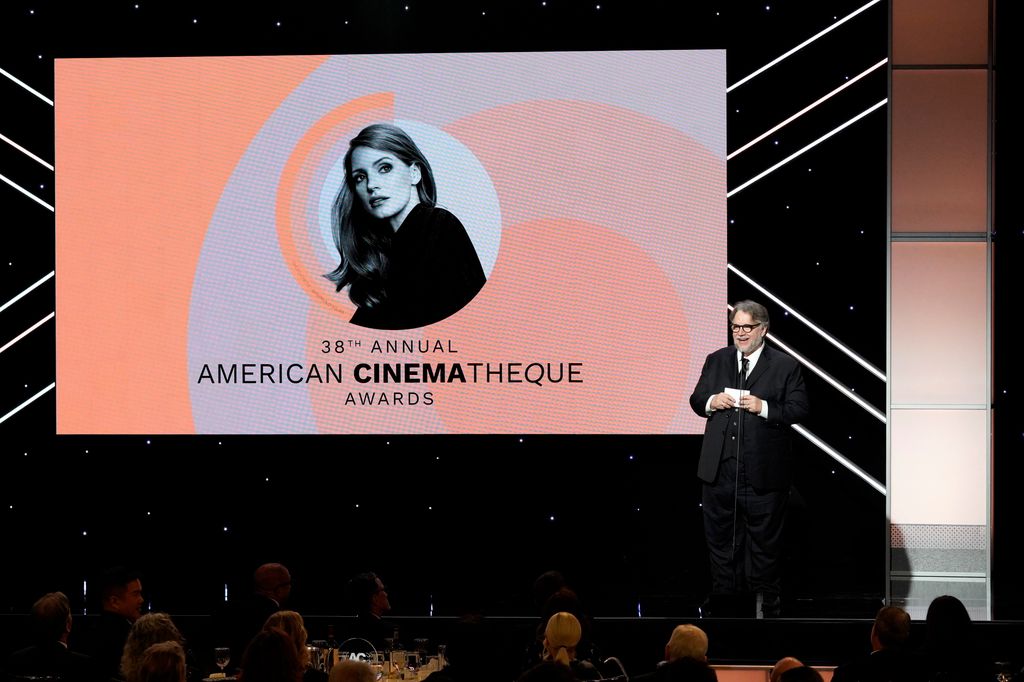 Guillermo del Toro speaks onstage during the 38th Annual American Cinematheque Awards at The Beverly Hilton on December 06, 2024 in Beverly Hills, California