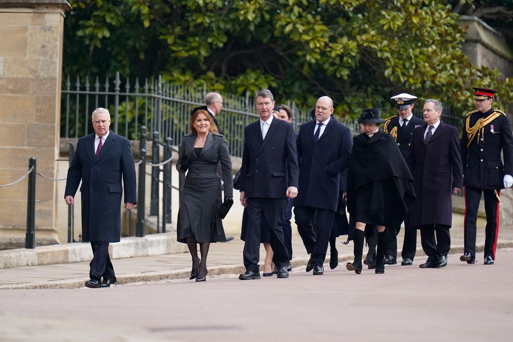 Members of the royal family arriving at st georges chapel