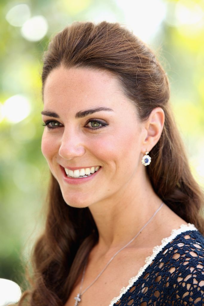 Kate Middleton wearing Diana's sapphire earrings in California, 2011