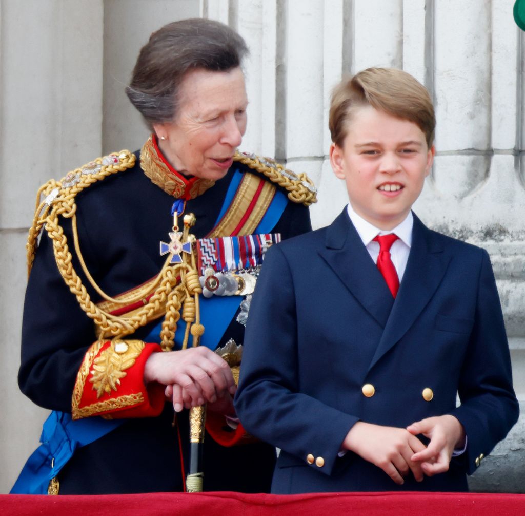 Princess Anne speaks to Prince George