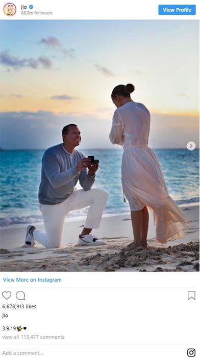 Jennifer Lopez proposal photos