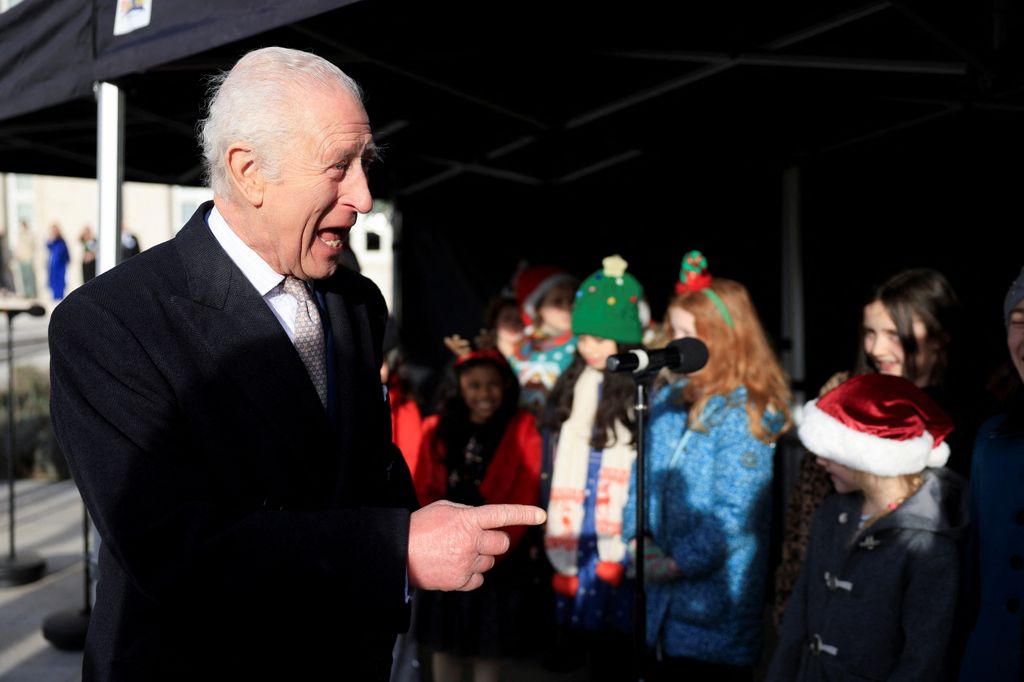 King Charles speaking to children's choir