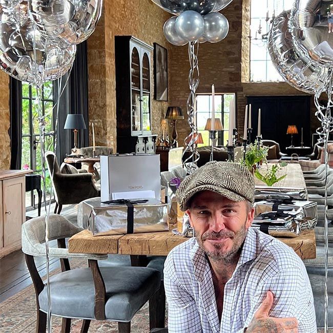 david beckham shows off cotswold dining room birthday celebrations