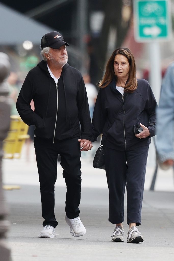 The pair were casually dressed for their lunch date
