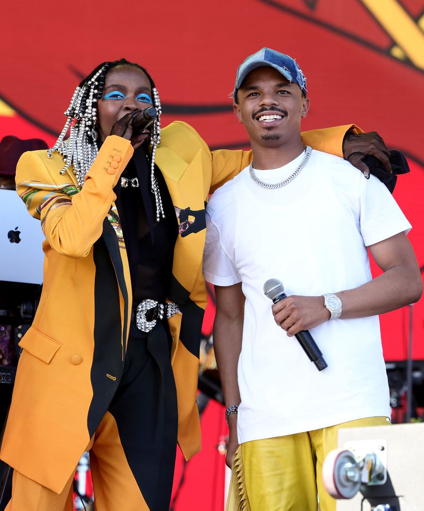 Lauryn Hill and YG Marley perform at Coachella Stage during the 2024 Coachella Valley Music and Arts Festival at Empire Polo Club on April 14, 2024 in Indio, California