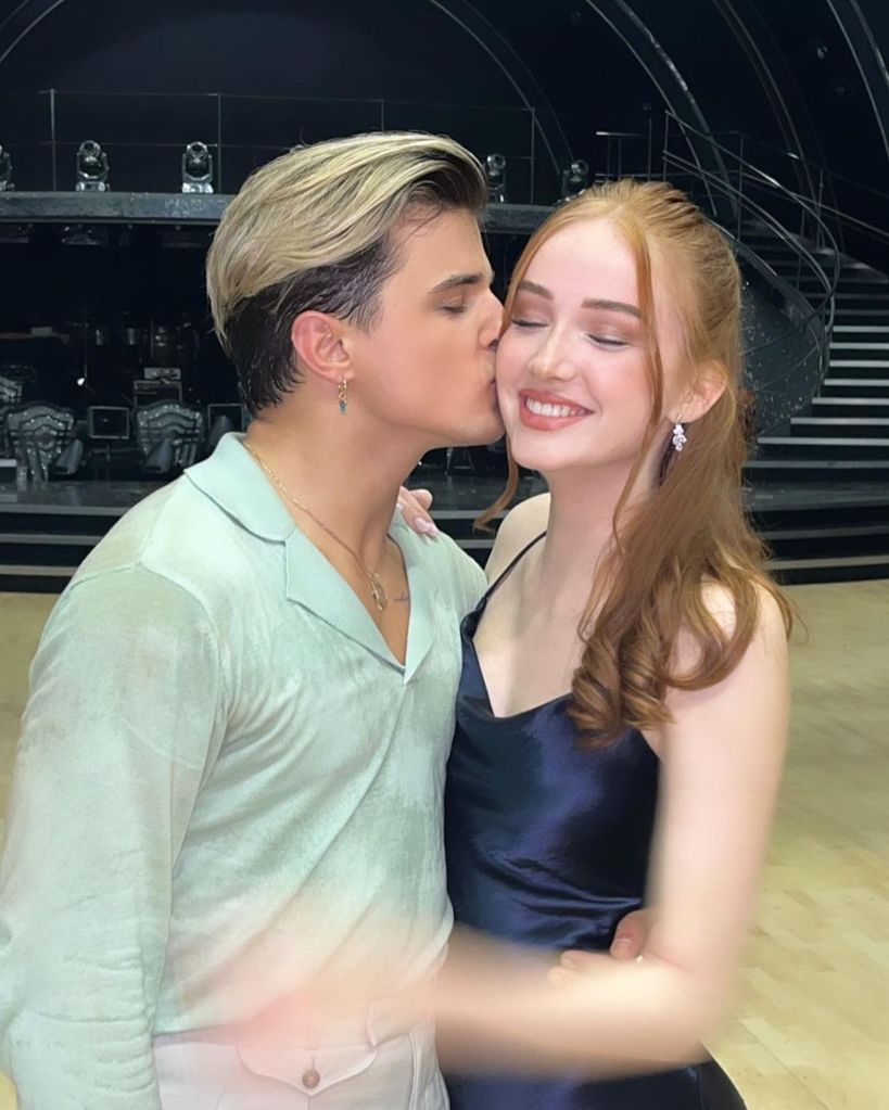 Nikita kisses girlfriend Lauren as she visits Strictly studios