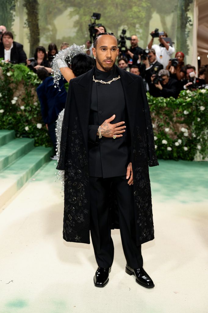 Lewis Hamilton attends The 2024 Met Gala Celebrating "Sleeping Beauties: Reawakening Fashion" at The Metropolitan Museum of Art on May 06, 2024 in New York City. (Photo by Dimitrios Kambouris/Getty Images for The Met Museum/Vogue)