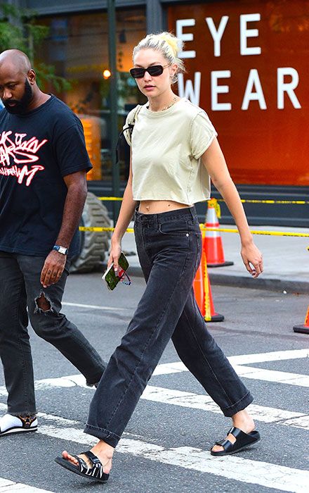Gigi Hadid Wore a Fresh Birkenstock-Sandals Outfit