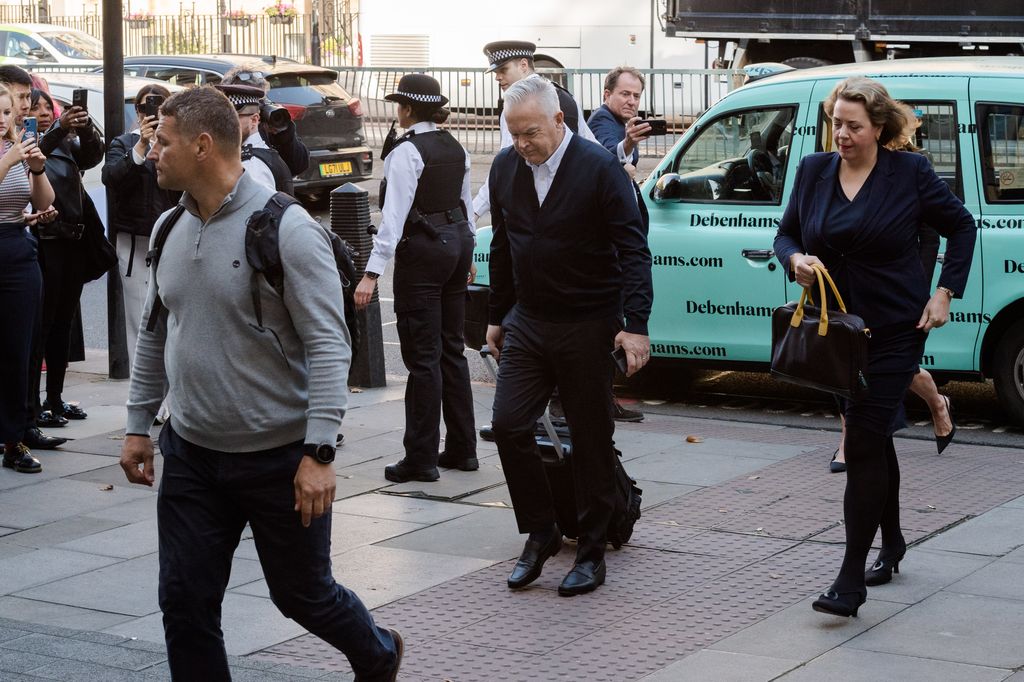 Former BBC Presenter Huw Edwards arrives at Westminster Magistrates Court for sentencing hearing after pleading guilty earlier this year to three counts of making indecent images of children