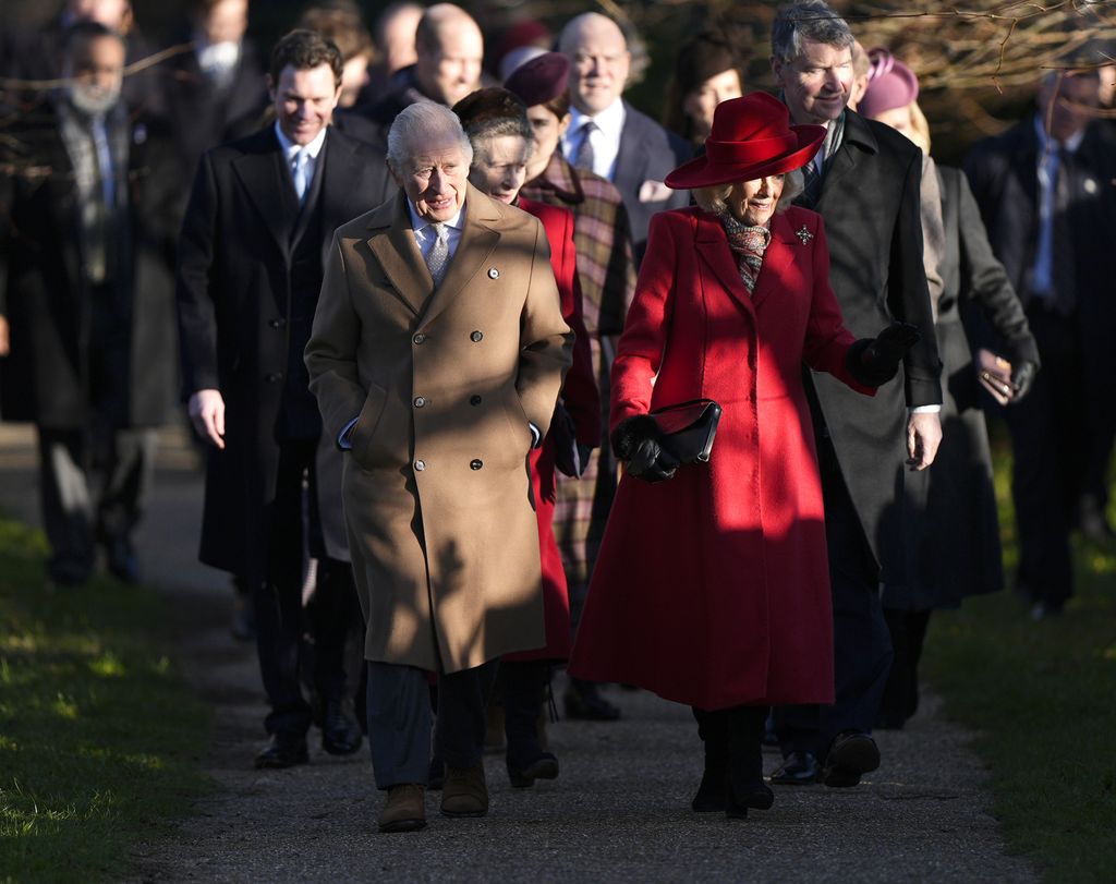 King Charles III and Queen Camilla attending the Christmas Day morning church service at St Mary Magdalene Church in Sandringham, Norfolk. Picture date: Thursday December 25, 2025. (Photo by Aaron Chown/PA Images via Getty Images)