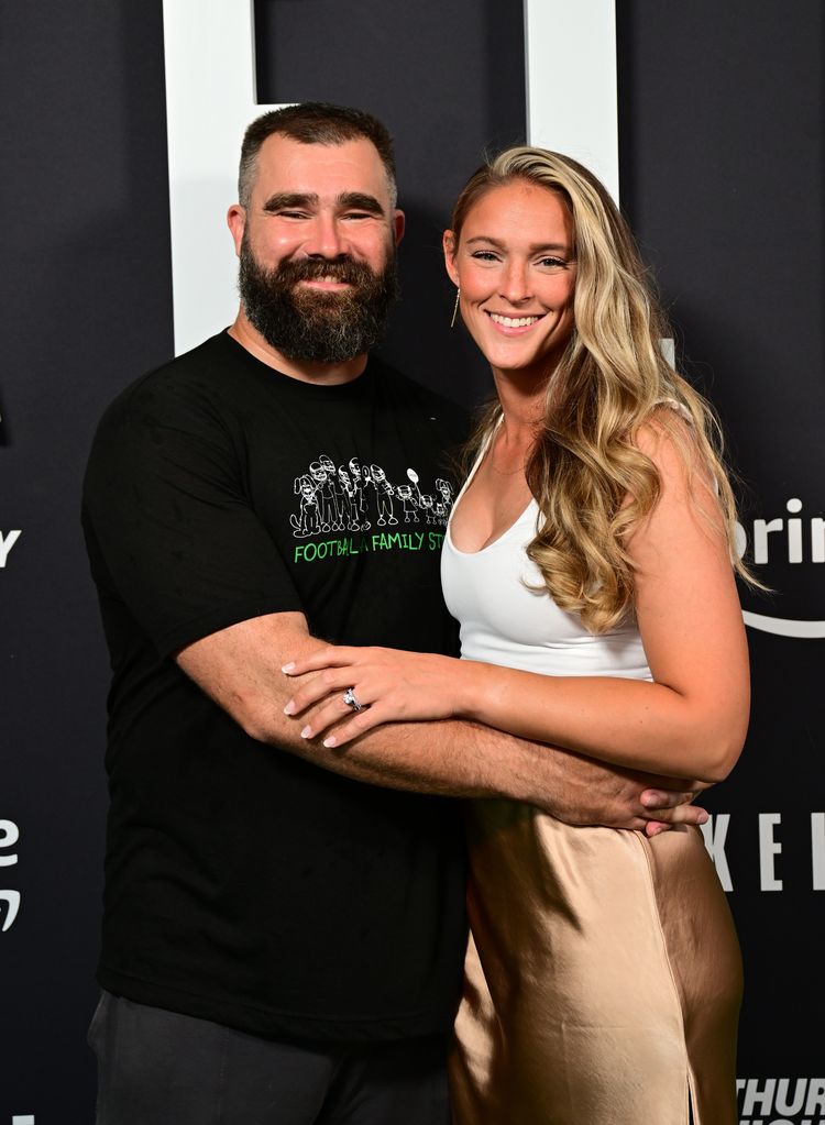 Jason Kelce and Kylie Kelce attend Thursday Night Football Presents The World Premiere of Kelce