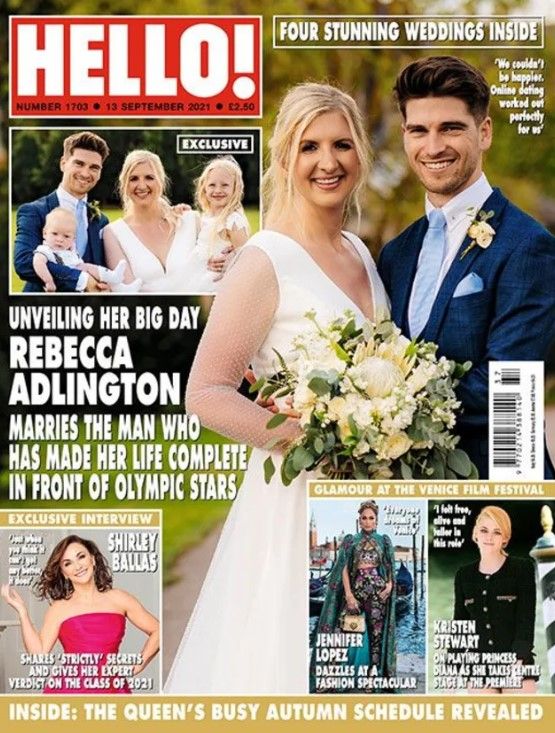 Rebecca Adlington and Andy Parsons wedding cover HELLO magazine