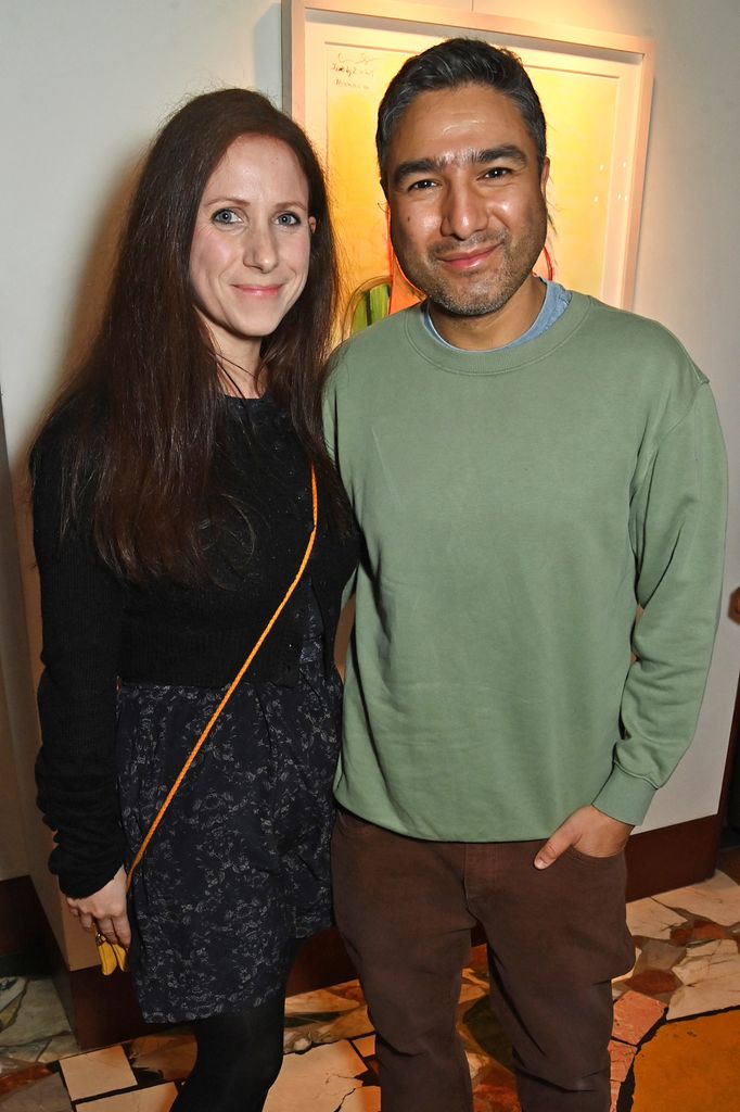 Nick Mohammed with his wife, Becca, at an Apple TV+ brunch