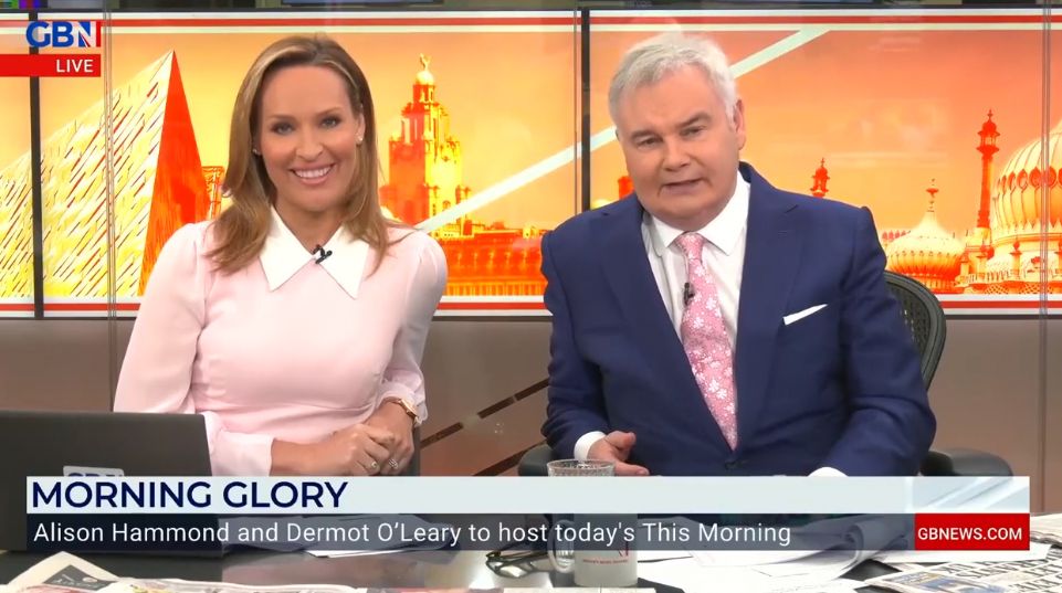 Eamonn Holmes wears suit as he presents GB News with Isabel Webster