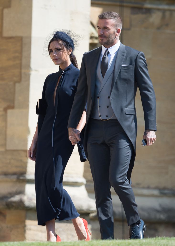 The Beckhams at Harry and Meghan's wedding in 2018