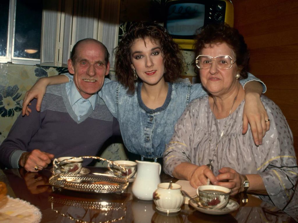 Celine with her parents