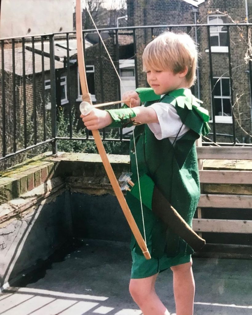 Joe Alwyn dressed as Robin Hood as a child