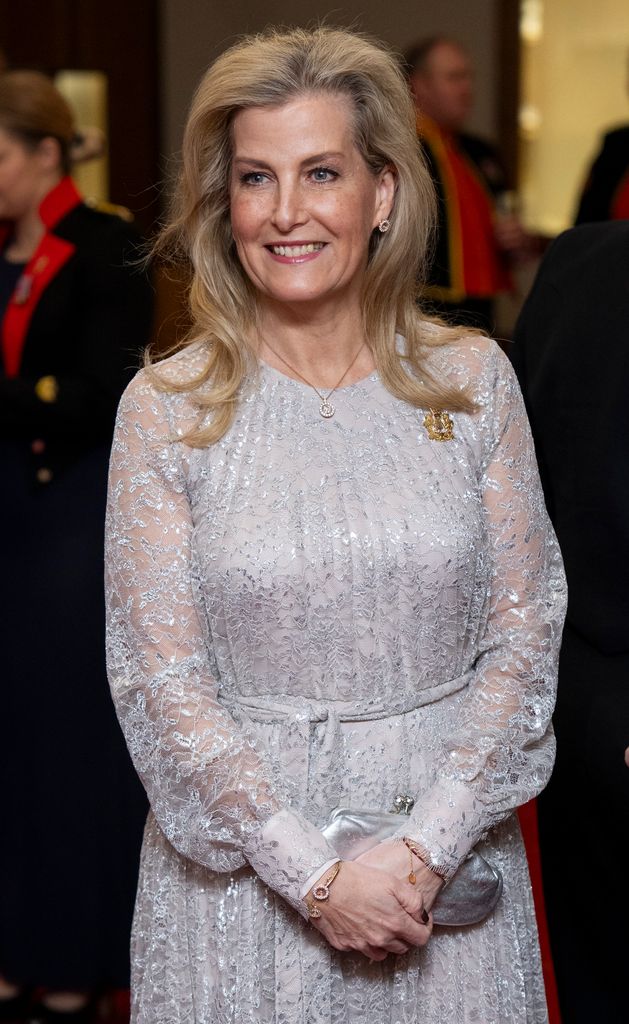 Sophie, Duchess of Edinburgh attends the Royal Corps of Army Music dinner at Gibraltar Barracks on January 23, 2025 in Camberley, England.