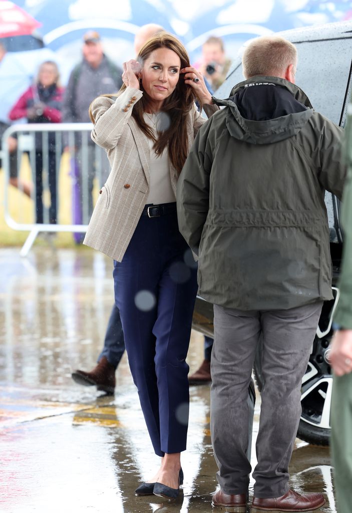 Kate Middleton wearing checked blazer at Air Tattoo