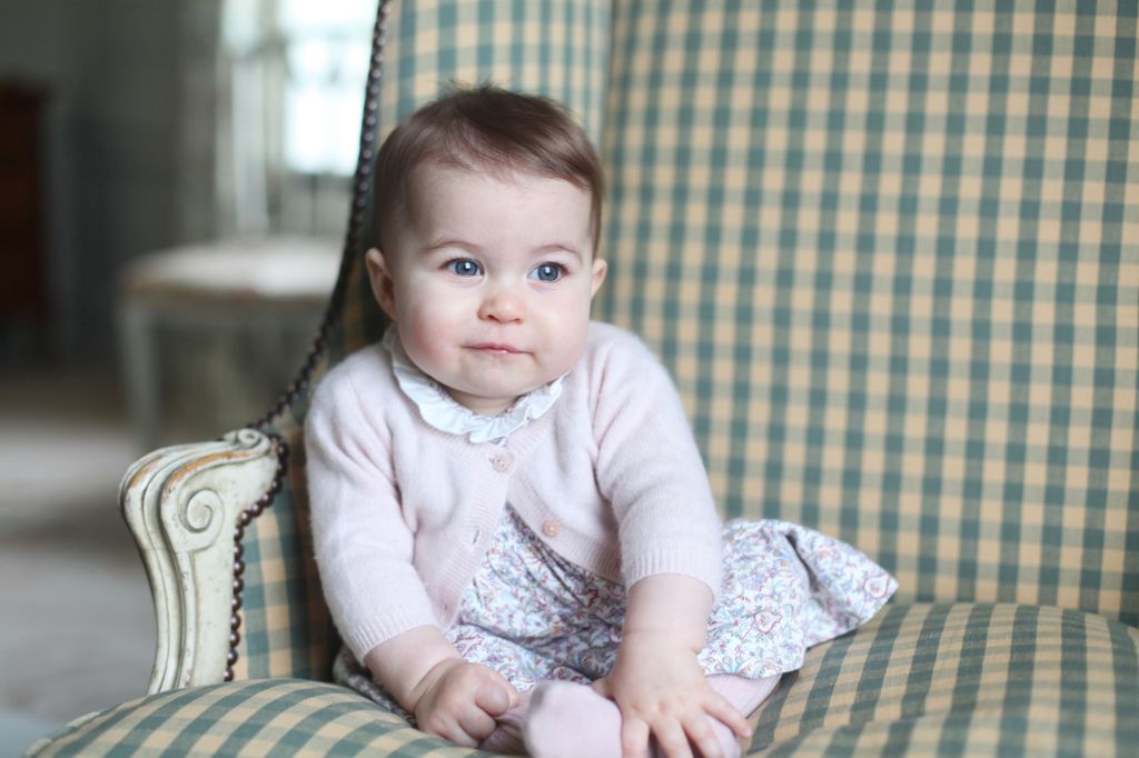 princess charlotte in gingham chair