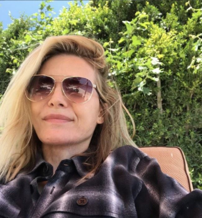 Michelle Pfeiffer in the garden of her new pacific palisades home 