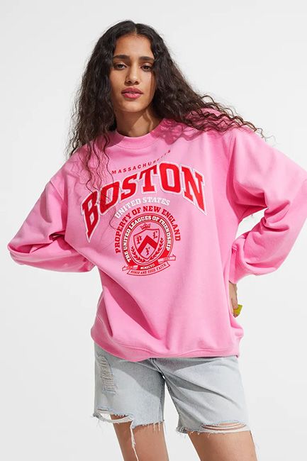 h and m pink varsity jumper