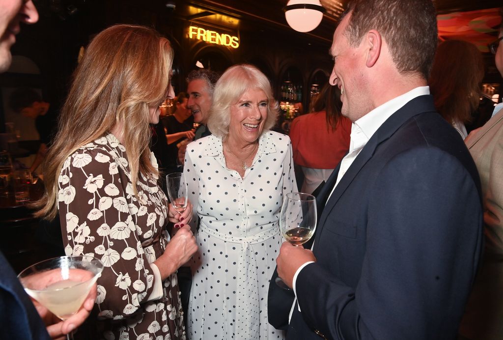 Harriet Sperling, Queen Camilla and Peter Phillips laughing