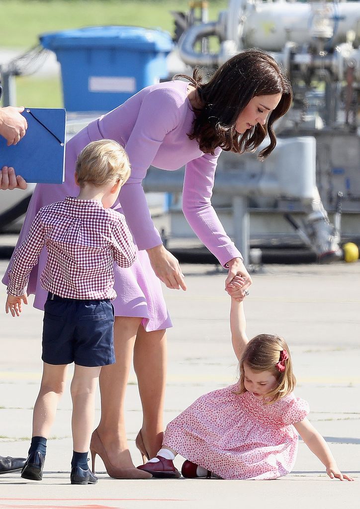 Kate holding charlotte's hand as she throws herself on floor