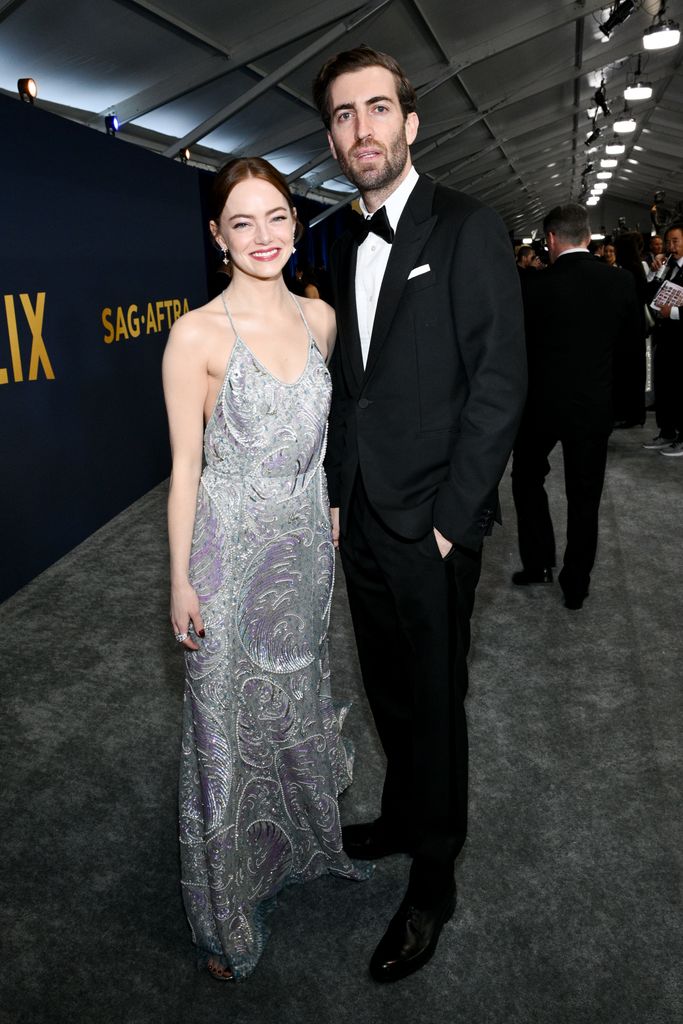 Emma Stone and Dave McCary at the 30th Annual Screen Actors Guild Awards held at the Shrine Auditorium and Expo Hall on February 24, 2024 in Los Angeles, California